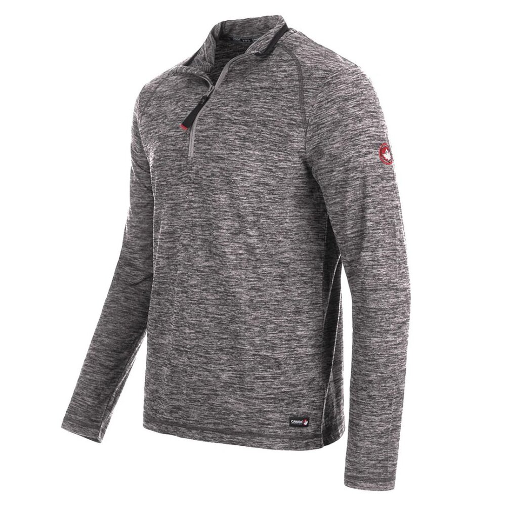 NWT Canada Weather Gear Men's Grey Fleece-Dye Supreme Soft 1/4 Zip - Sz L